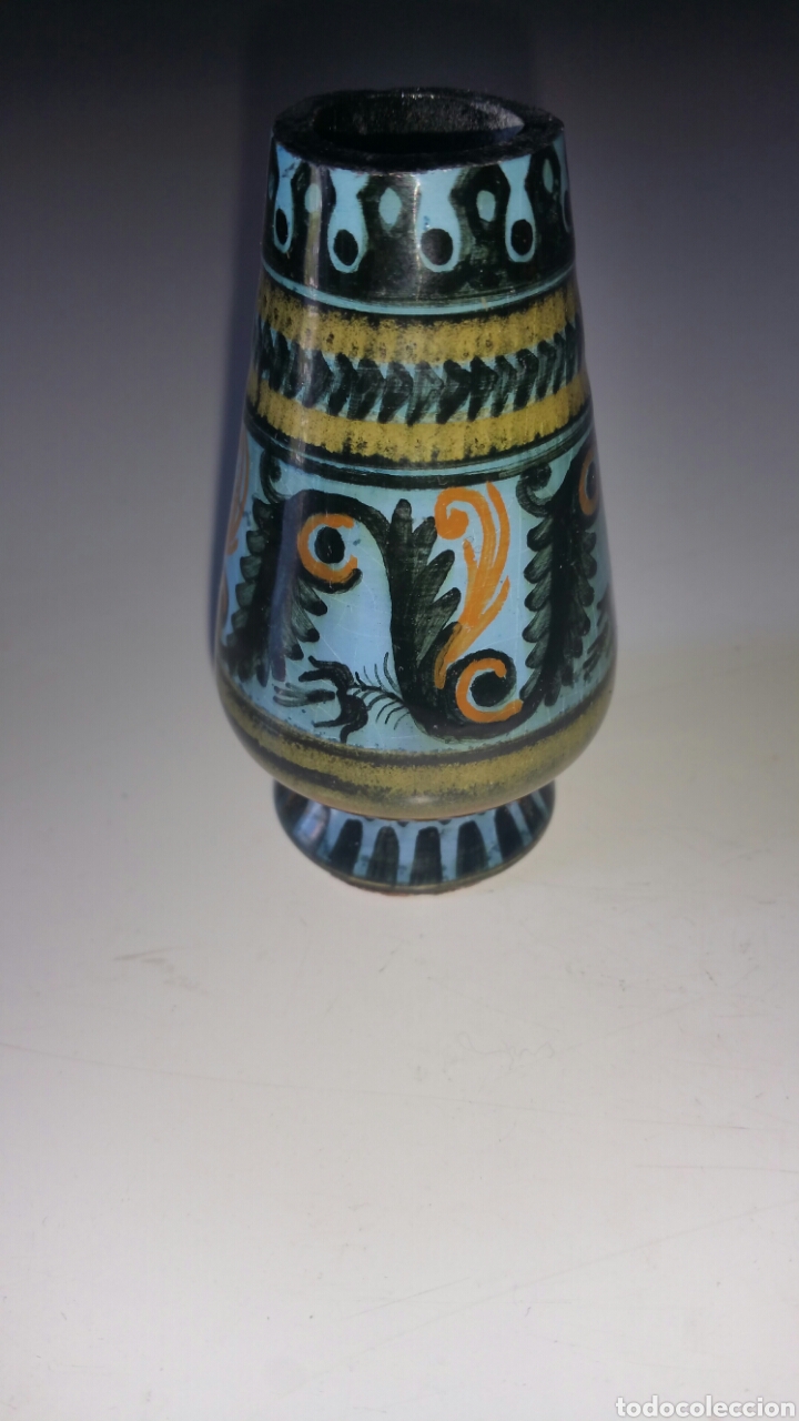 Vintage: Palillero de porcelana esmaltada pintado a mano.