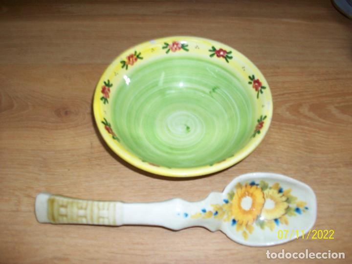 Vintage: TAZON CON CUCHARA DE CERAMICA - Foto 2