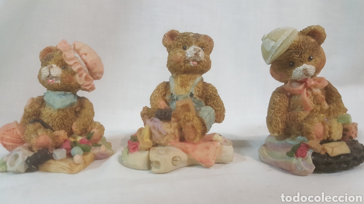 Vintage: LOTE 3 OSITOS CER&Aacute;MICA