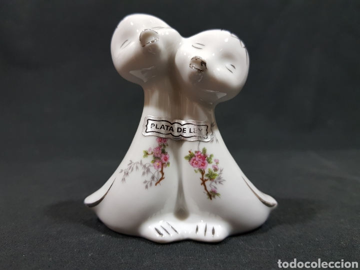 Vintage: Palillero Porcelanas Elyca Figura Figurita Plata Ley Dos Patitos Patos