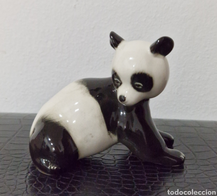 Vintage: Estatuilla de colecci&oacute;n oso panda hecho en la URSS, Rusia, Lomonosov: