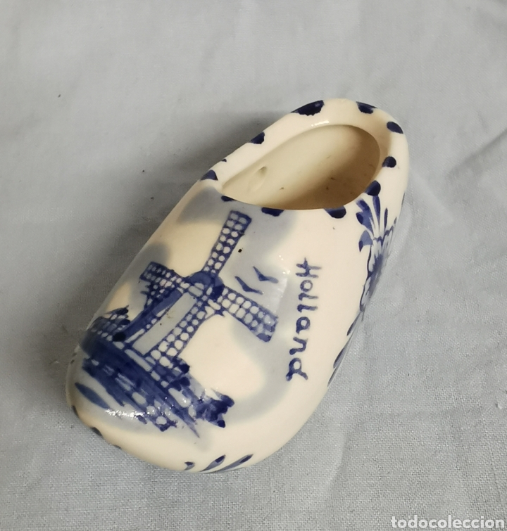 Vintage: ZUECO PEQUE&Ntilde;O HOLANDES PORCELANA DELFYIBLUE - PINTADO A MANO