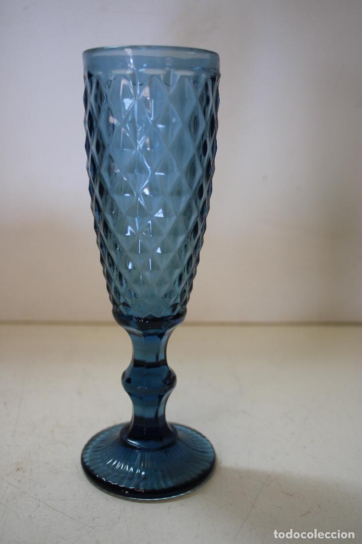 Vintage: copa cristal azul - Foto 3