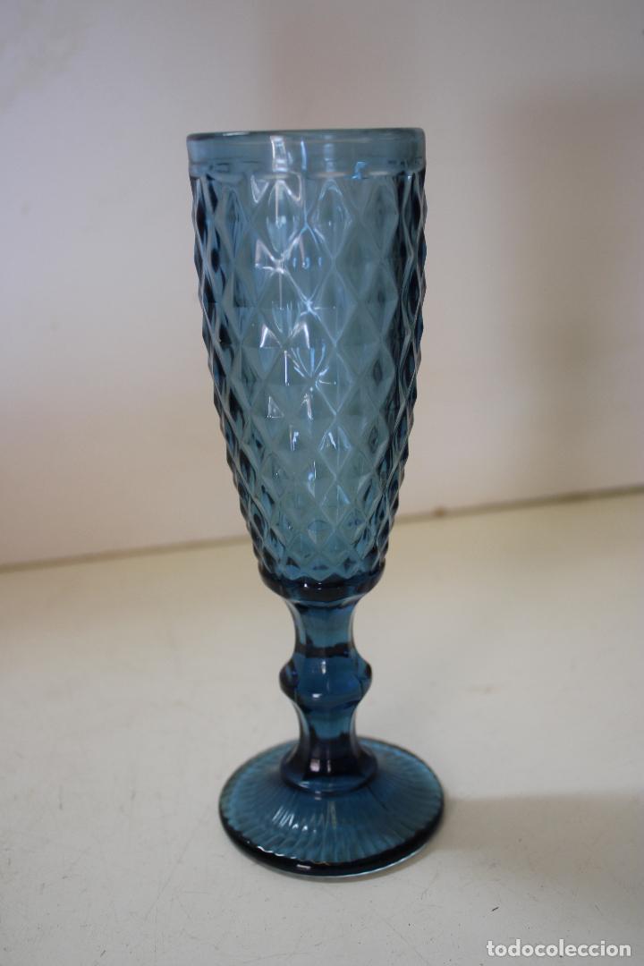 Vintage: copa cristal azul - Foto 4