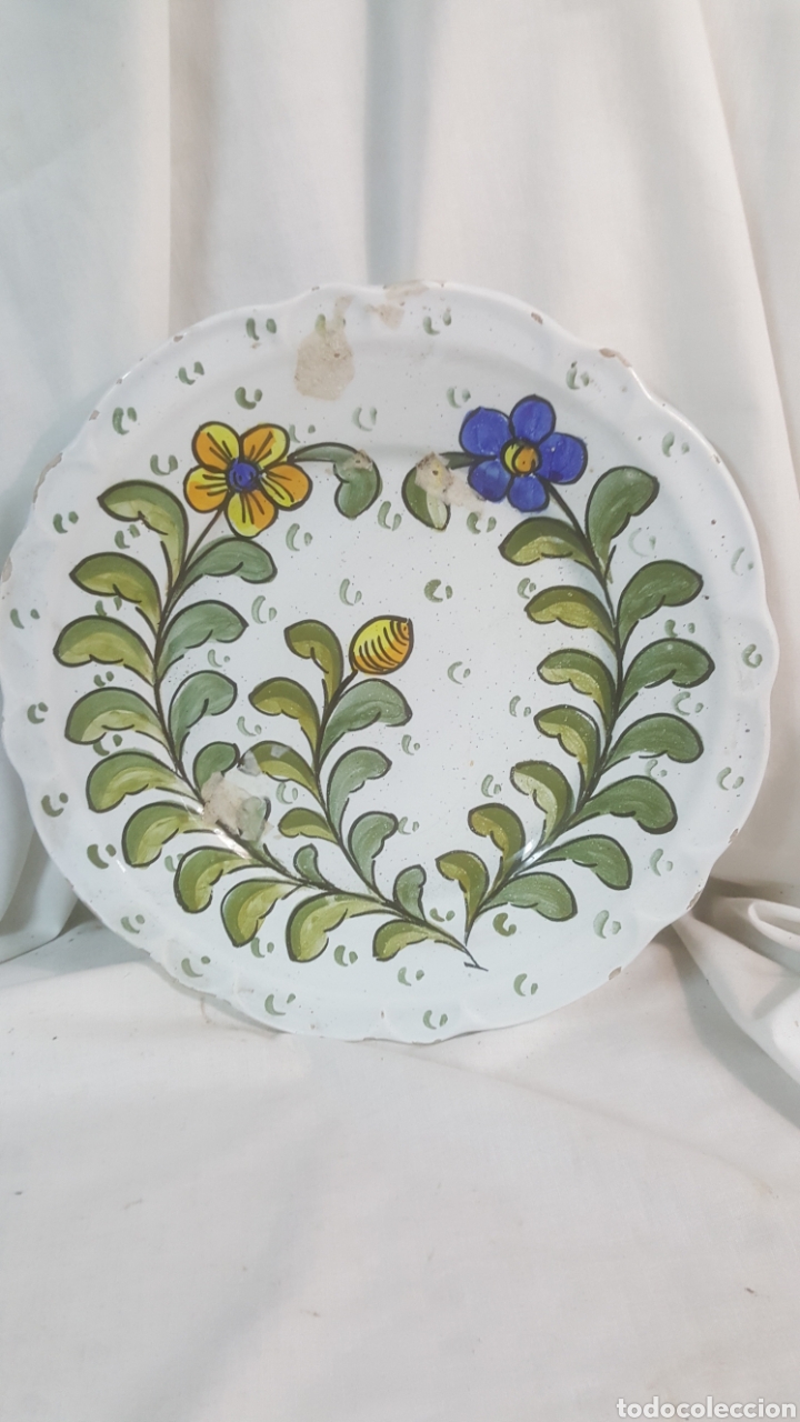 Vintage: PLATO CER&Aacute;MICA CON MOTIVO FLORAL