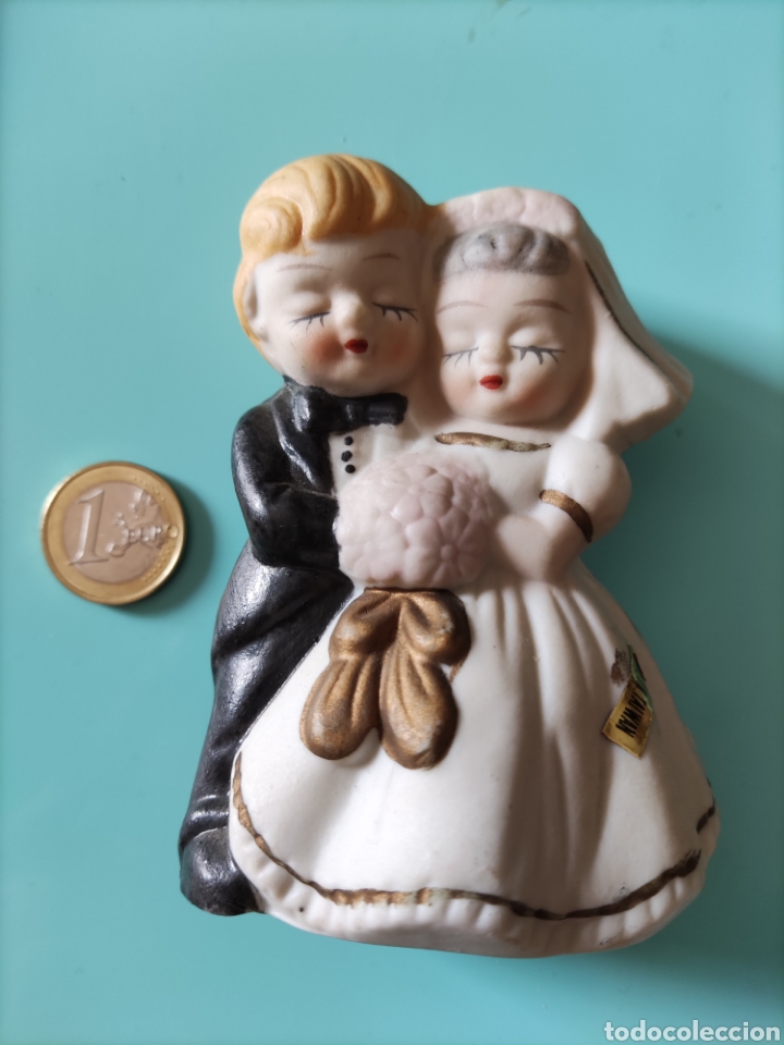 Vintage: Figura pareja de novios. Simula porcelana biscuit, a identificar