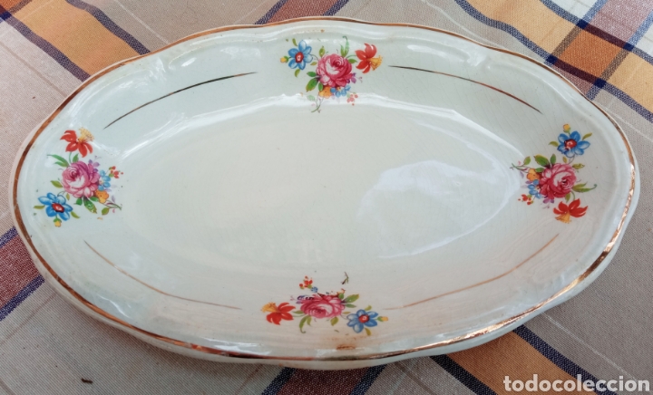 Vintage: Antigua bandeja, fuente, esparraguera. San Claudio