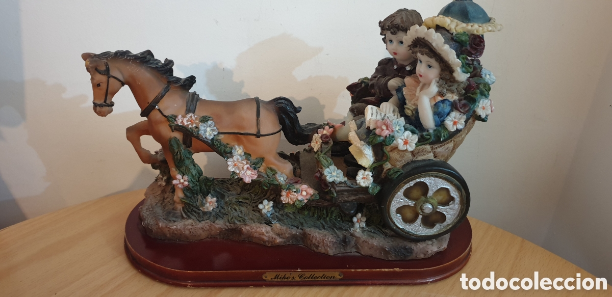 Vintage: Figura colecci&oacute;n Mike's collection, carro con ni&ntilde;os