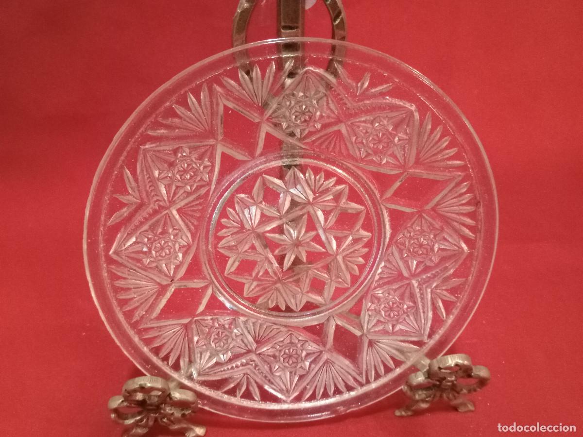 Vintage: plato de cristal labrado - Foto 1
