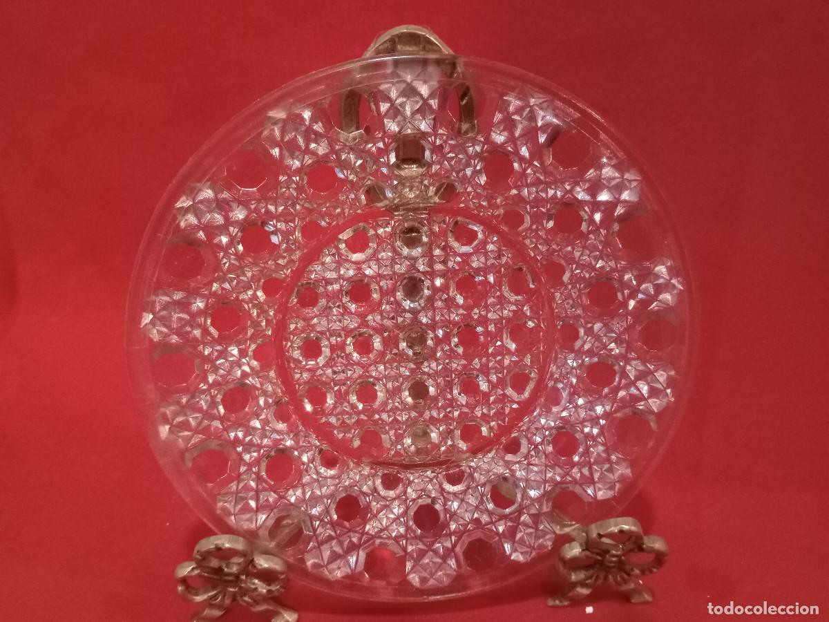 Vintage: plato de cristal labrado - Foto 1