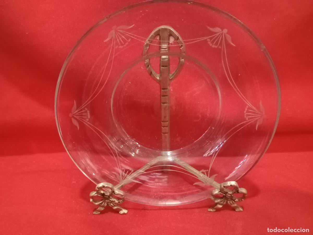 Vintage: plato de cristal labrado - Foto 1