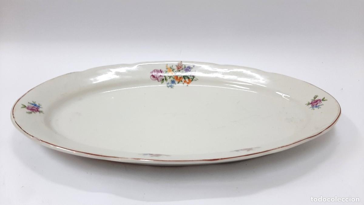 Vintage: Plato de pescado de porcelana. Fuente grande ovalada para servir
