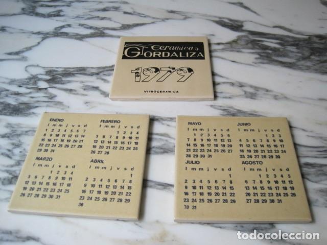 Vintage: TRES AZULEJOS DE CER&Aacute;MICAS GORDALIZA - CALENDARIO 1979 - VITROCER&Aacute;MICA