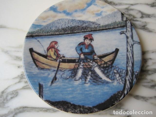 Vintage: PLATO DE PORCELANA DEL PINTOR ANDREAS ALARIESTO - FINLANDIA - 1984 - N&ordm; 22 LA CAPTURA