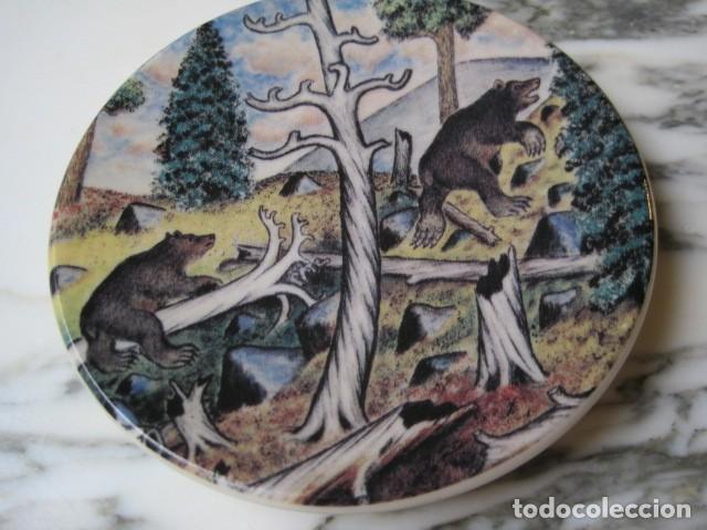Vintage: PLATO DE PORCELANA DEL PINTOR ANDREAS ALARIESTO - FINLANDIA - N&ordm; 27 BEARS, OSOS