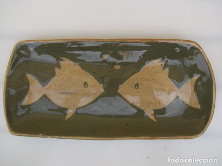 Vintage: 45.- Vintage despojador o jabonera de cer&aacute;mica peces. Ruth Bambury. 1.967
