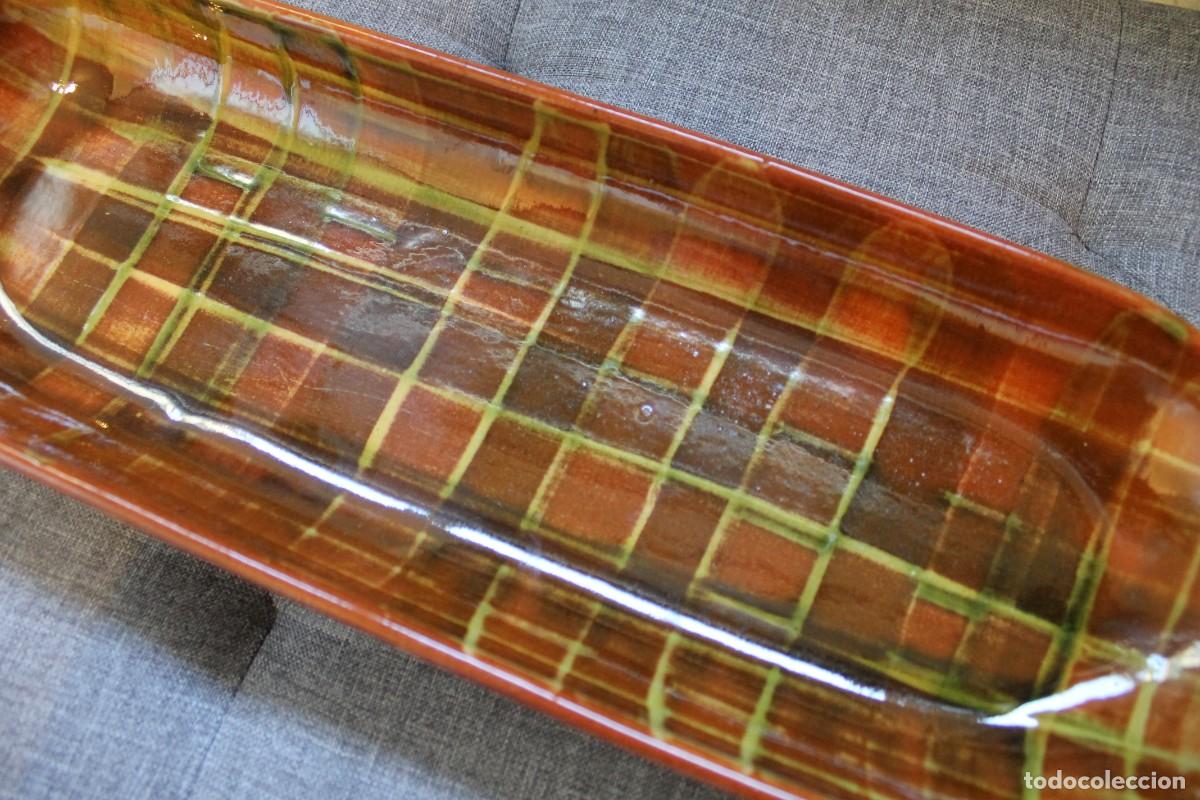 Vintage: BANDEJA RECTANGULAR BARRO ESMALTADO 42,5X14,5X4 CM - Foto 4