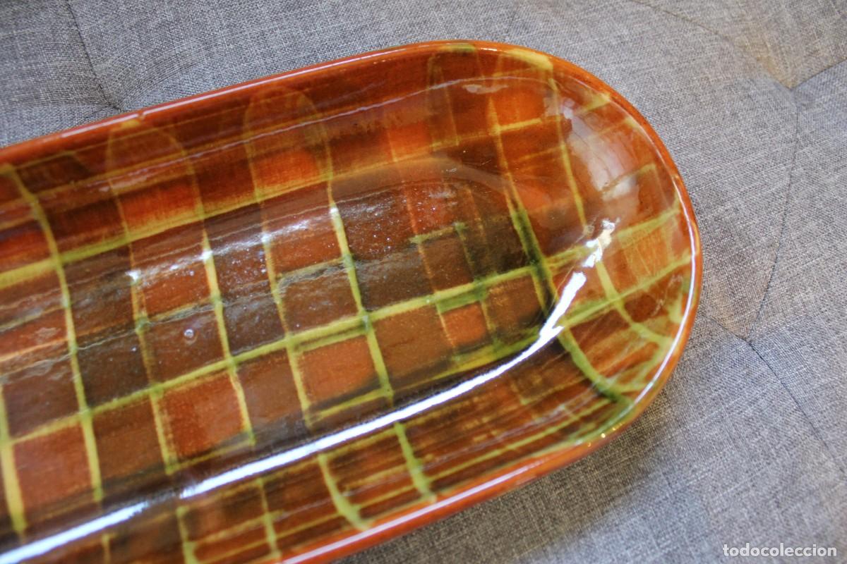 Vintage: BANDEJA RECTANGULAR BARRO ESMALTADO 42,5X14,5X4 CM - Foto 5