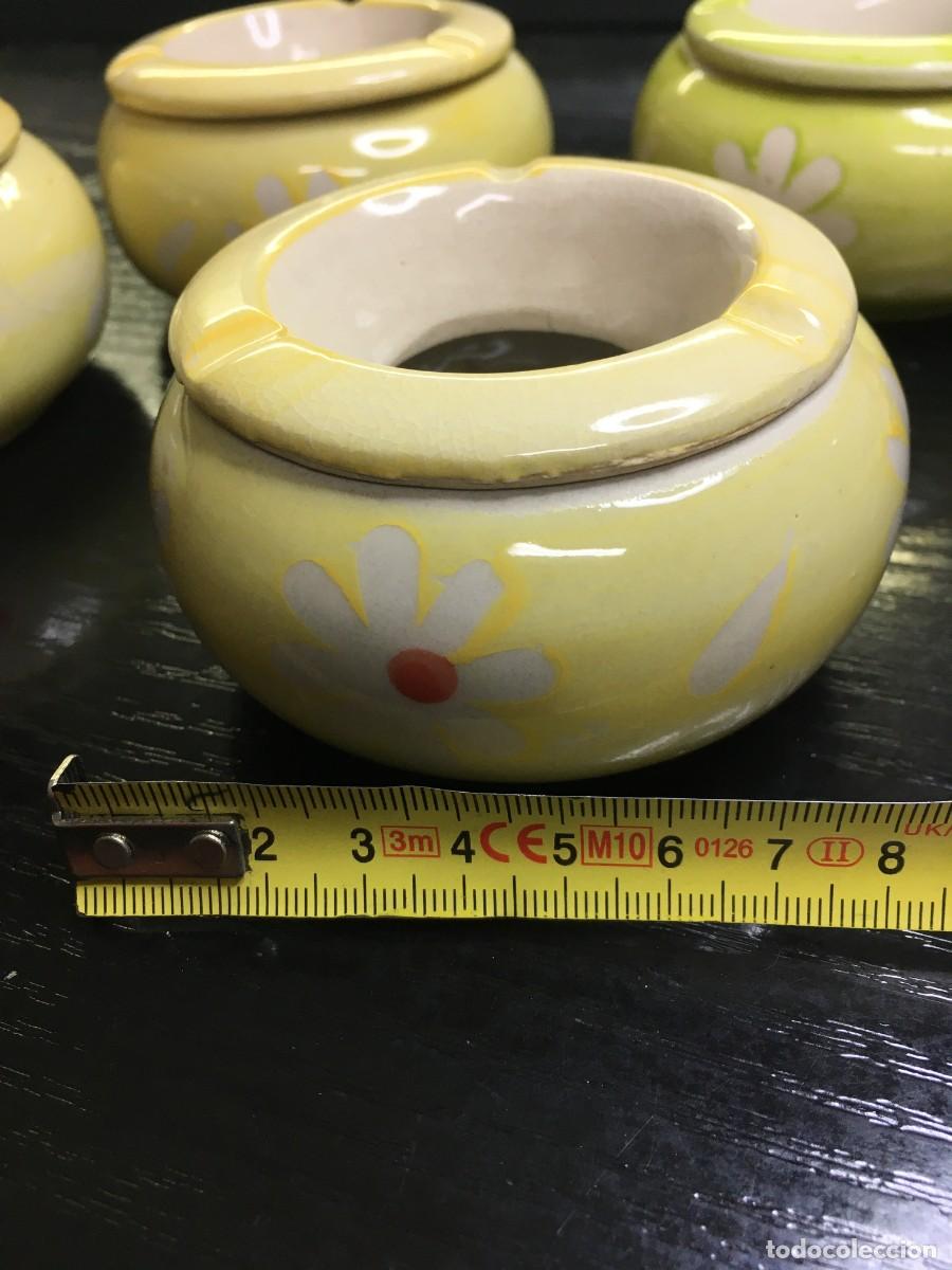 Vintage: Lote 4 ceniceros vintage. Cer&aacute;mica pintada.