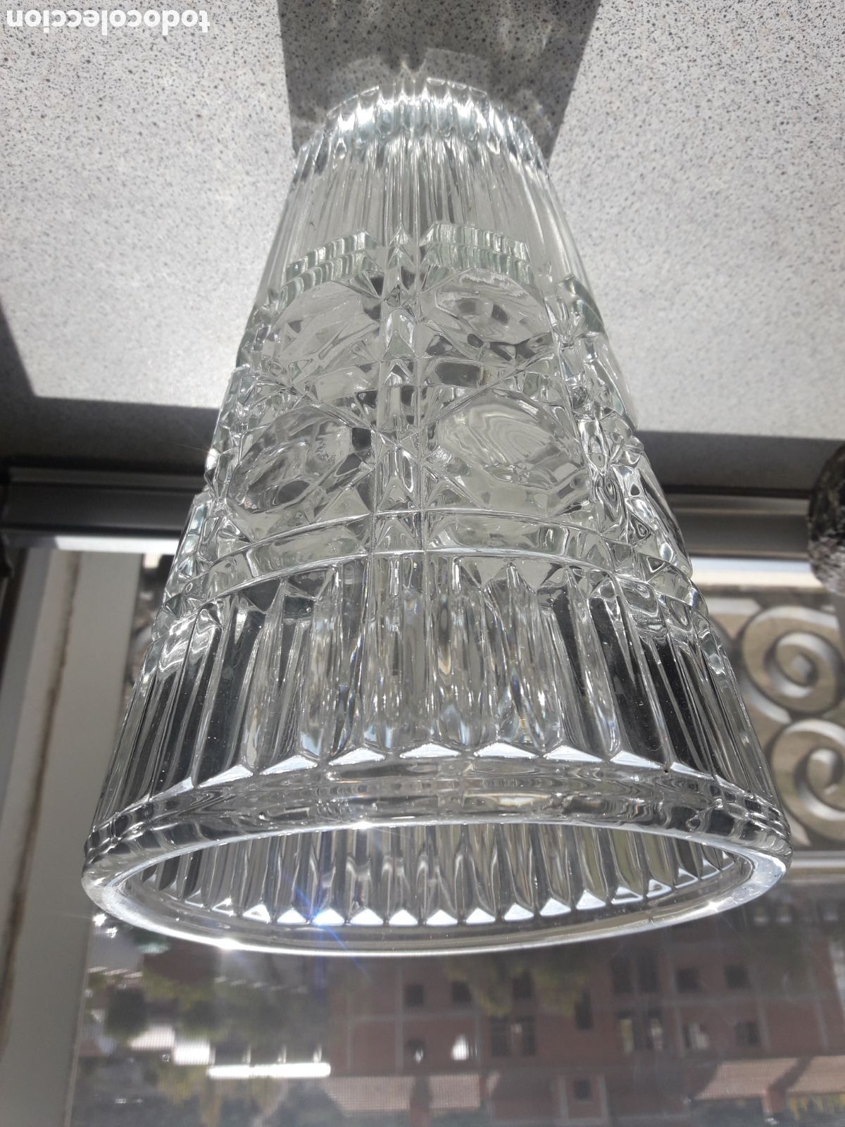 Vintage: JARR&Oacute;N FLORERO CRISTAL ESTILO BOHEMIA AL