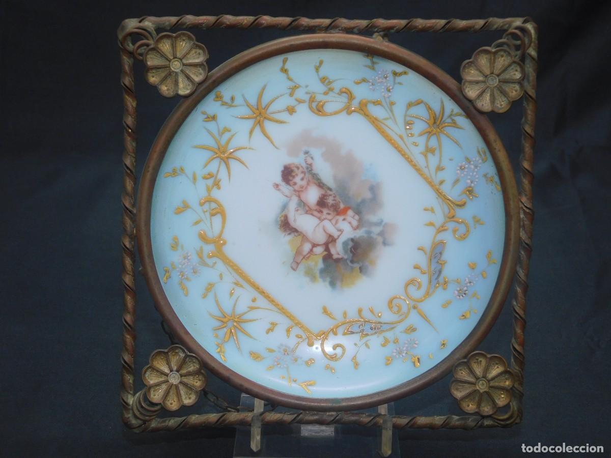 Vintage: Plato Opalina Pintada - Foto 2