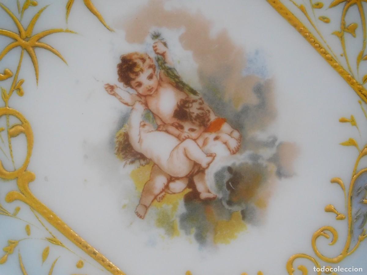 Vintage: Plato Opalina Pintada - Foto 4