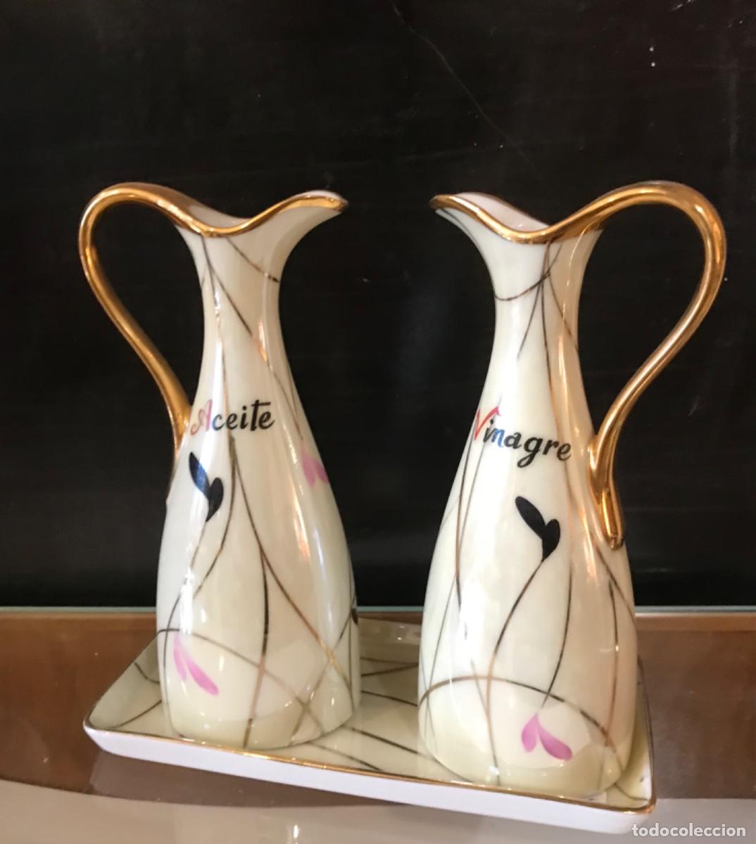 Vintage: Conjunto de aceitera y vinagrera