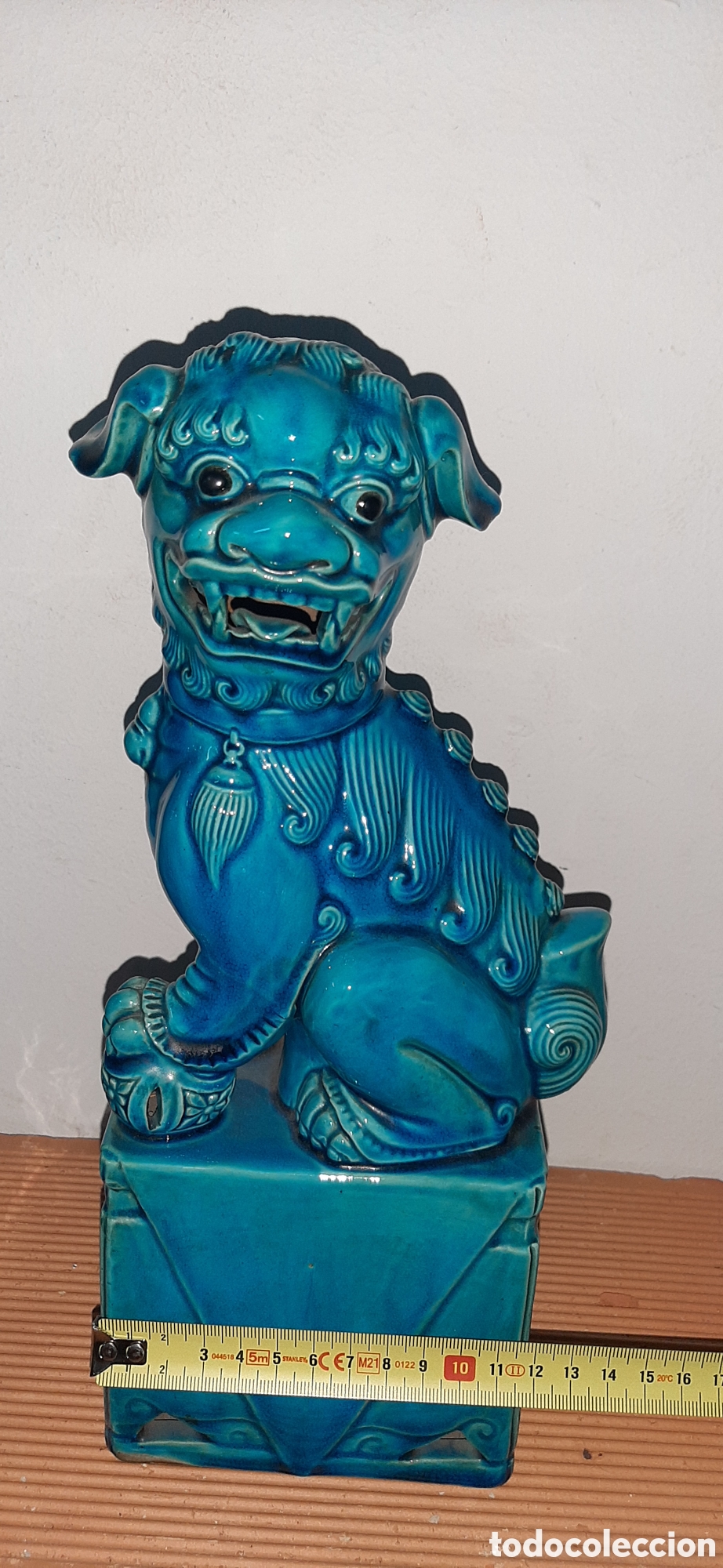 Vintage: Escultura Foo Dog Mid-Century, grande cer&aacute;mica