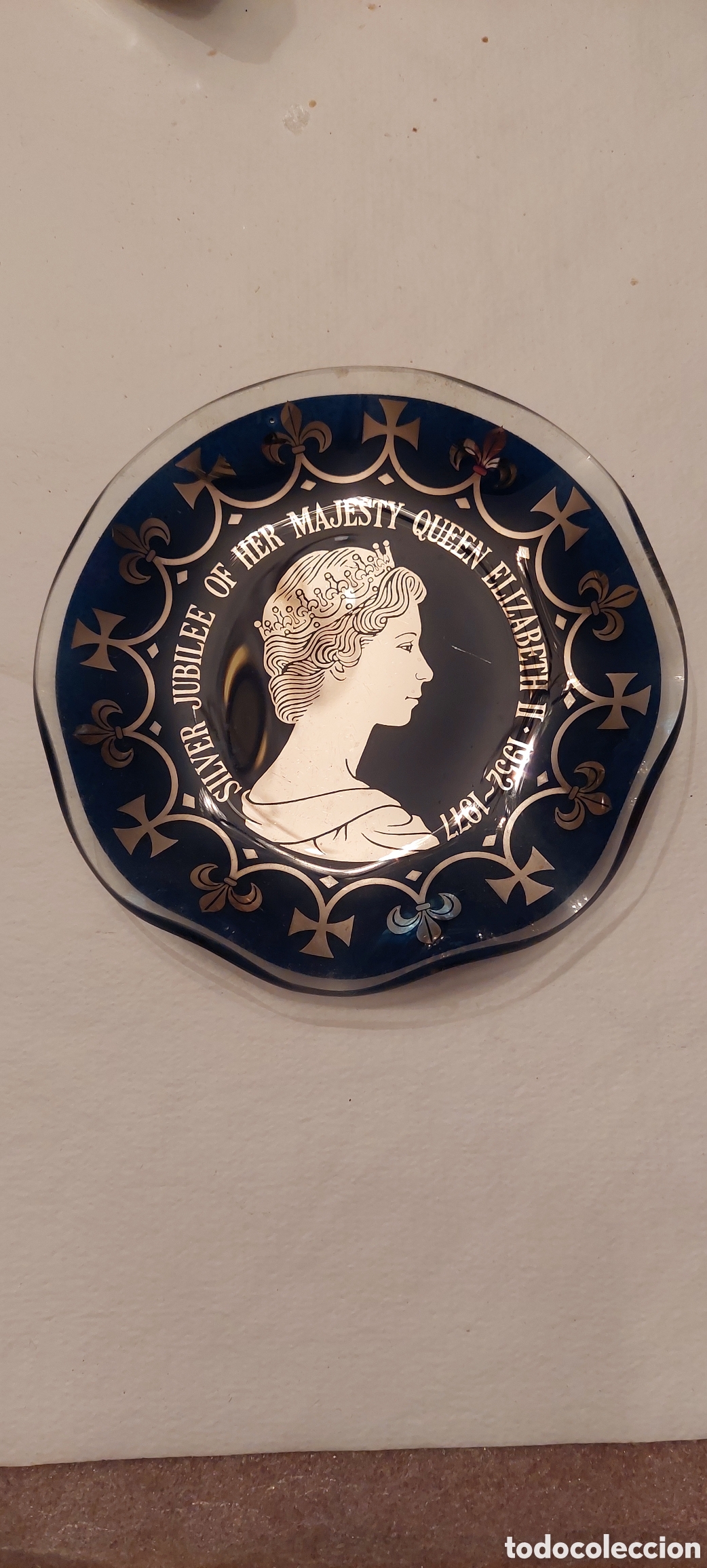 Vintage: Platito conmemorativo jubileo Isabel II, 1977