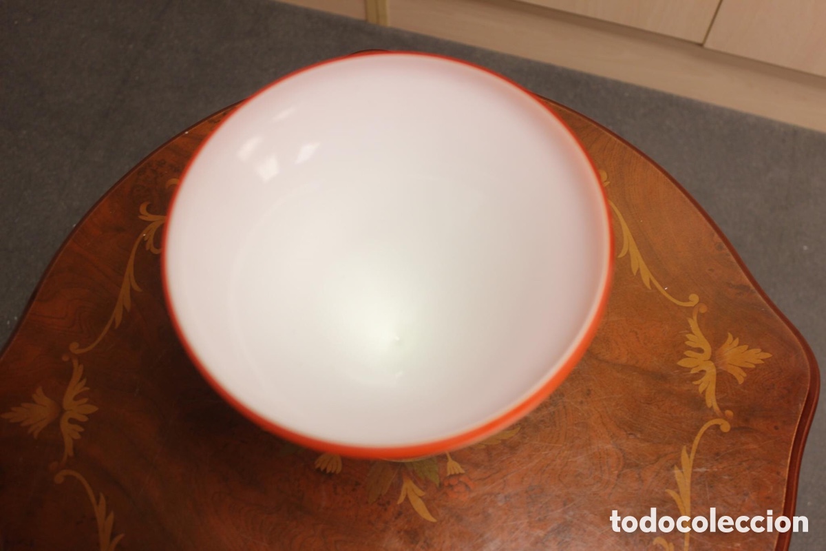 Vintage: Jarron de opalina naranja y blanca. - Foto 4
