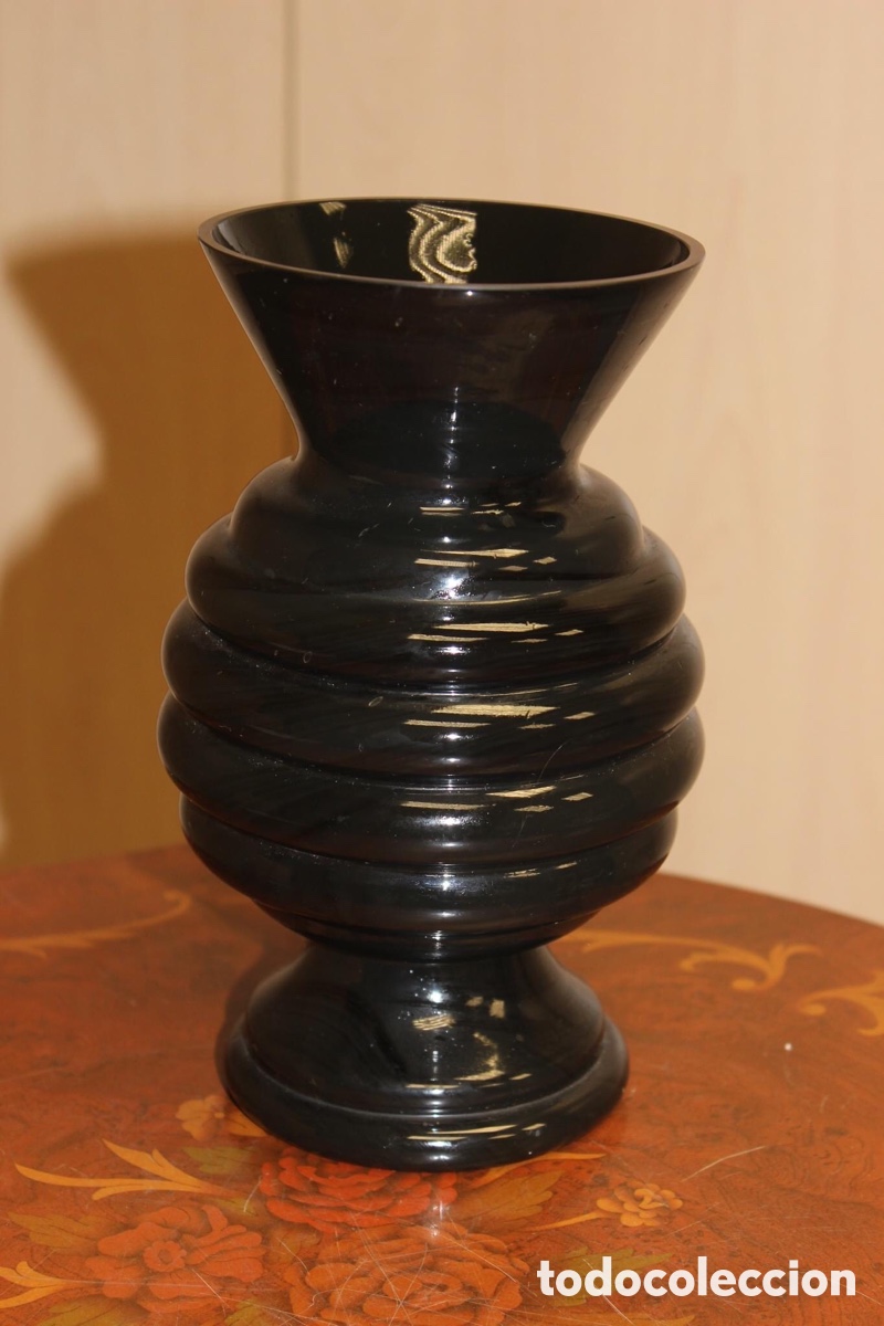 Vintage: Florero de opalina negra de Murano - Foto 2