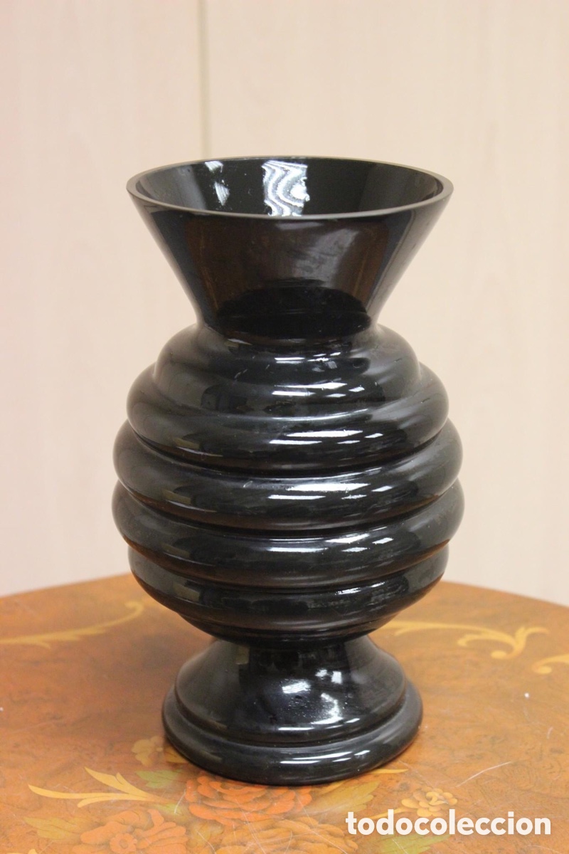 Vintage: Florero de opalina negra de Murano - Foto 3