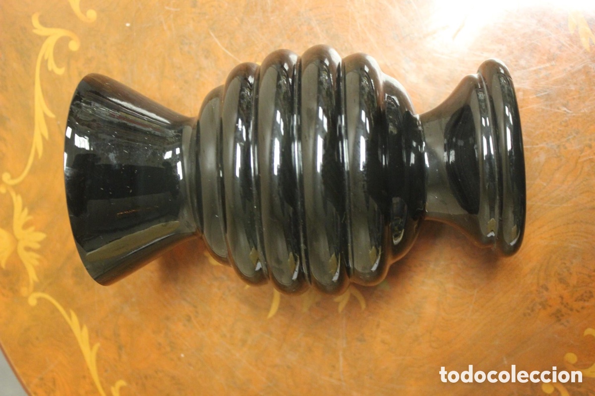 Vintage: Florero de opalina negra de Murano - Foto 4
