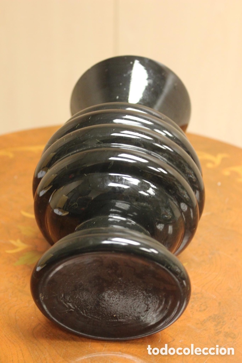 Vintage: Florero de opalina negra de Murano - Foto 6