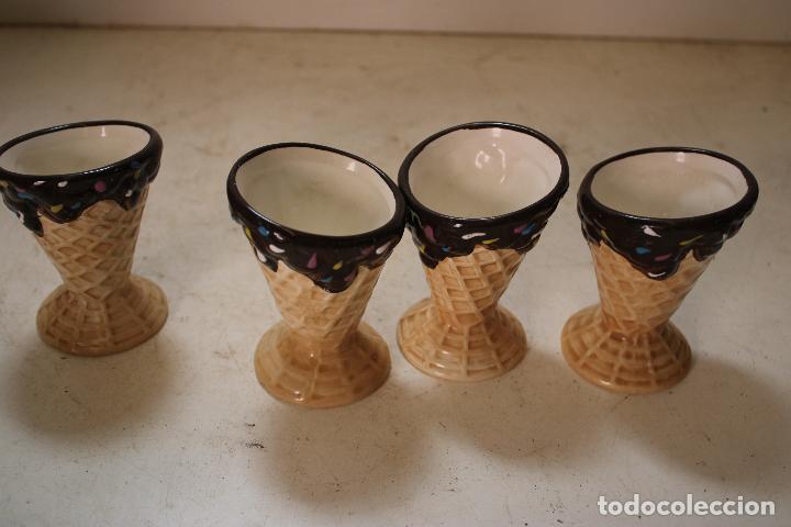 Vintage: 4 copas de helado de ceramica