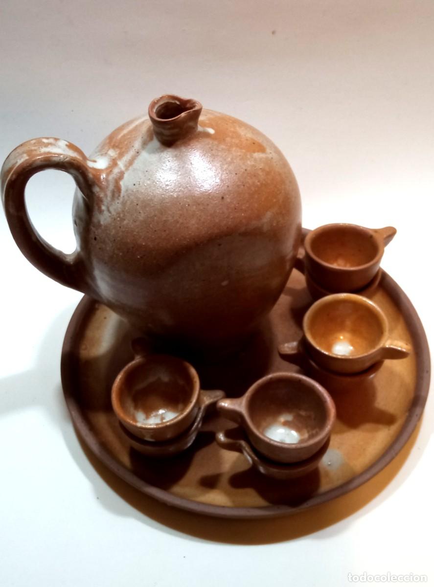 Vintage: Conjunto de licor caliente en gres. Francia