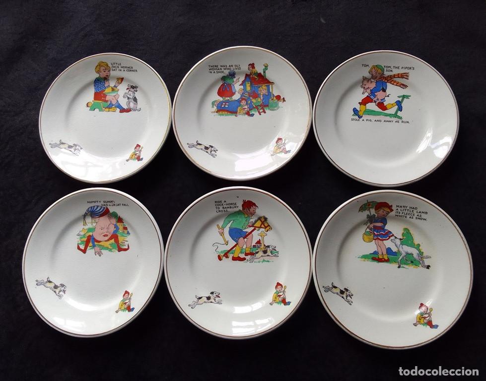 Vintage: Juego 6 platitos ingleses infantiles