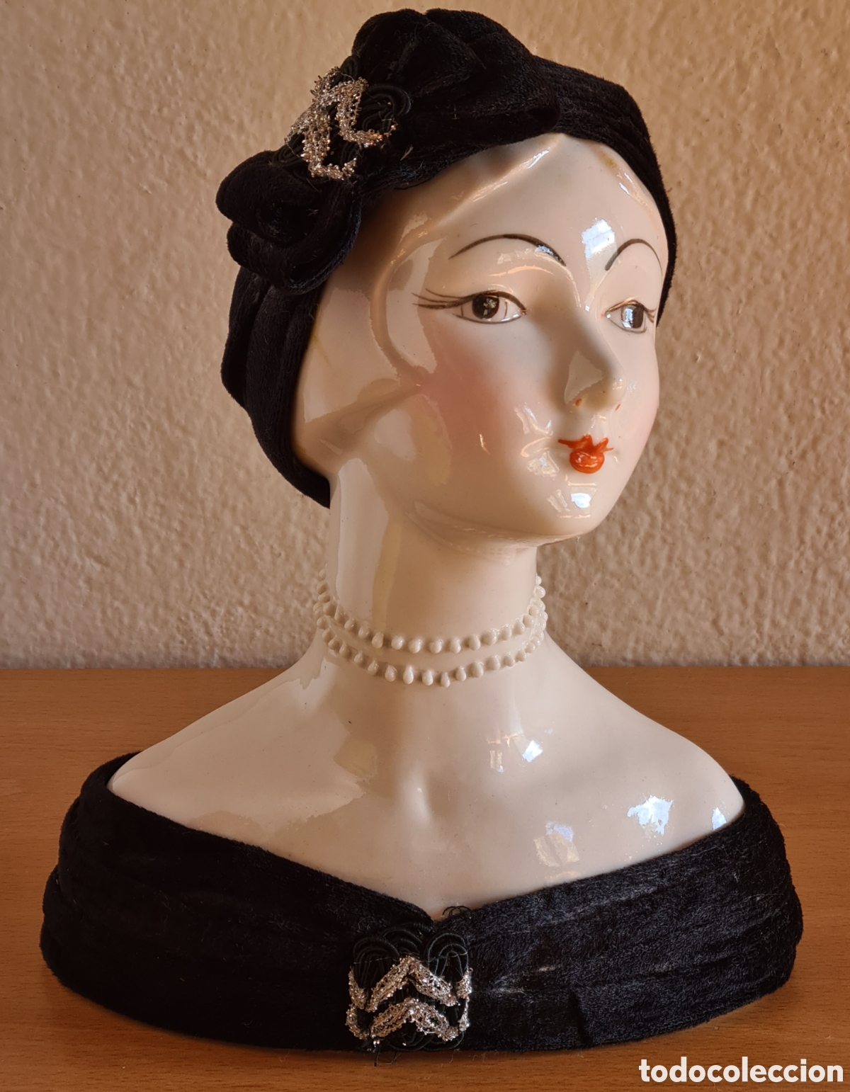 Vintage: Busto de Mujer Estilismo a&ntilde;os 20 - Porcelana Ingl&eacute;s Valencia Decoraci&oacute;n Moda Glamour