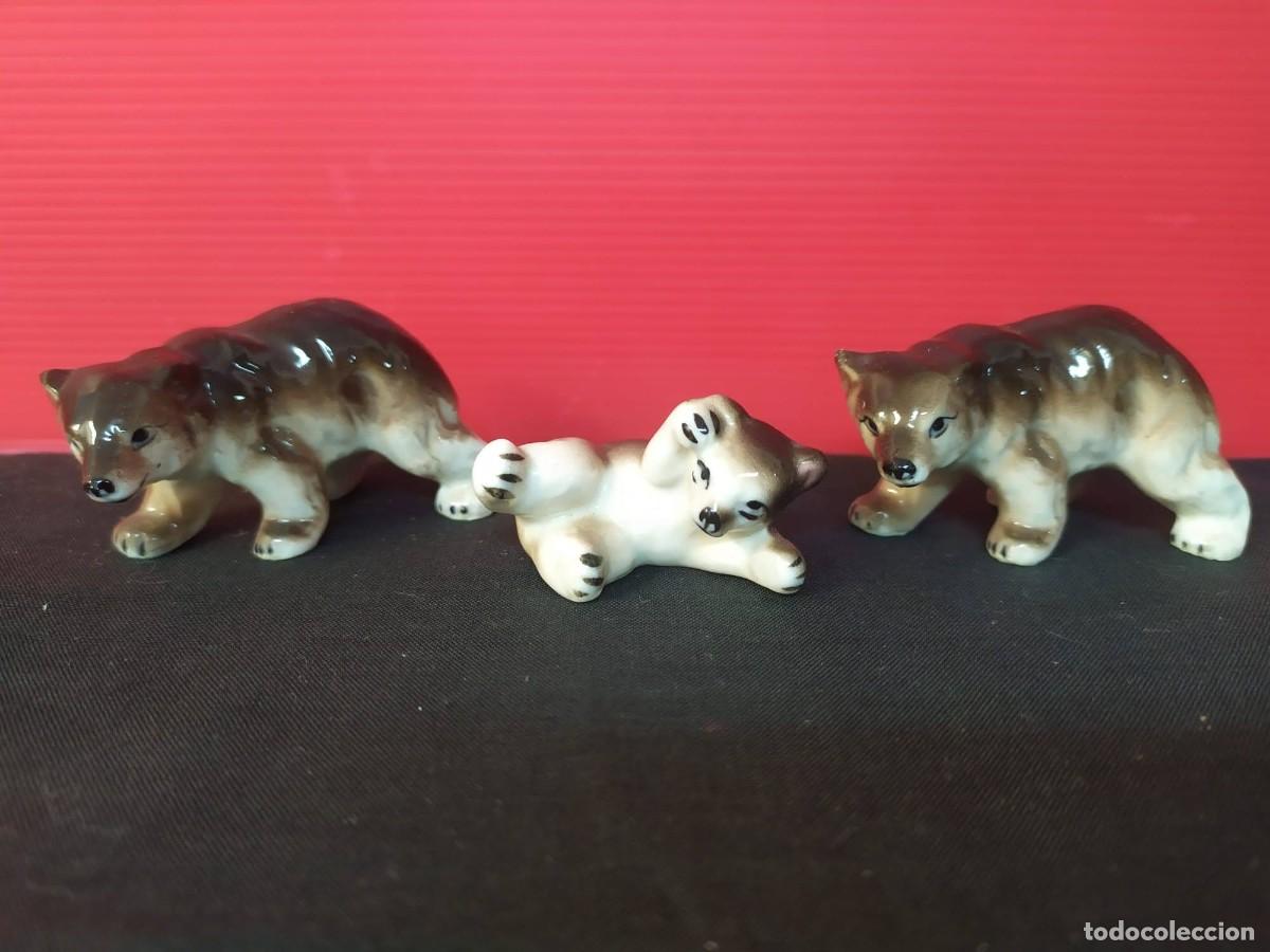 Vintage: antiguas figuras figuritas animales osos porcelana ceramica bone china a&ntilde;os 70-80 vintage