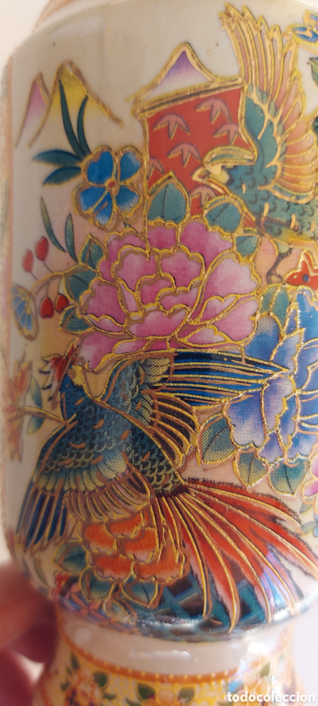 Vintage: Peque&ntilde;o Jarron con decoraci&oacute;n oriental, china 1