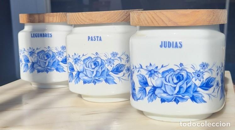 Vintage: 3 Botes porcelana Pasta Jud&iacute;as Legumbres