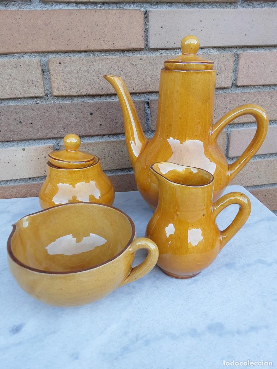 Vintage: Juego de 4 piezas ceramica vidriada de la Bisbal