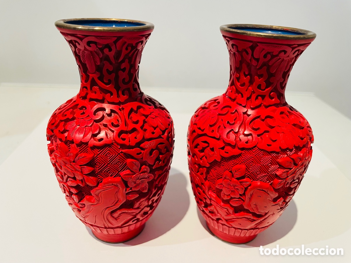 Vintage: Jarrones Laca China - Foto 2