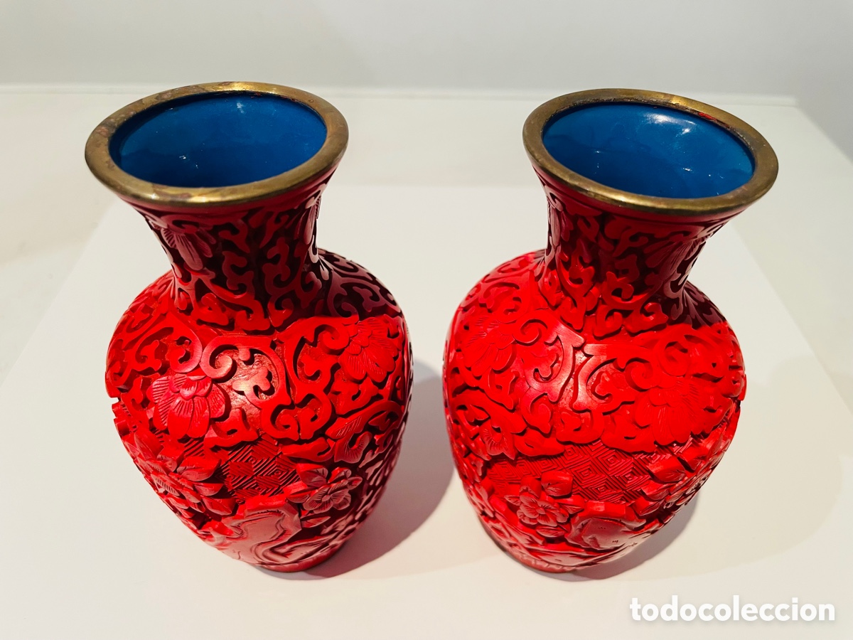 Vintage: Jarrones Laca China - Foto 3