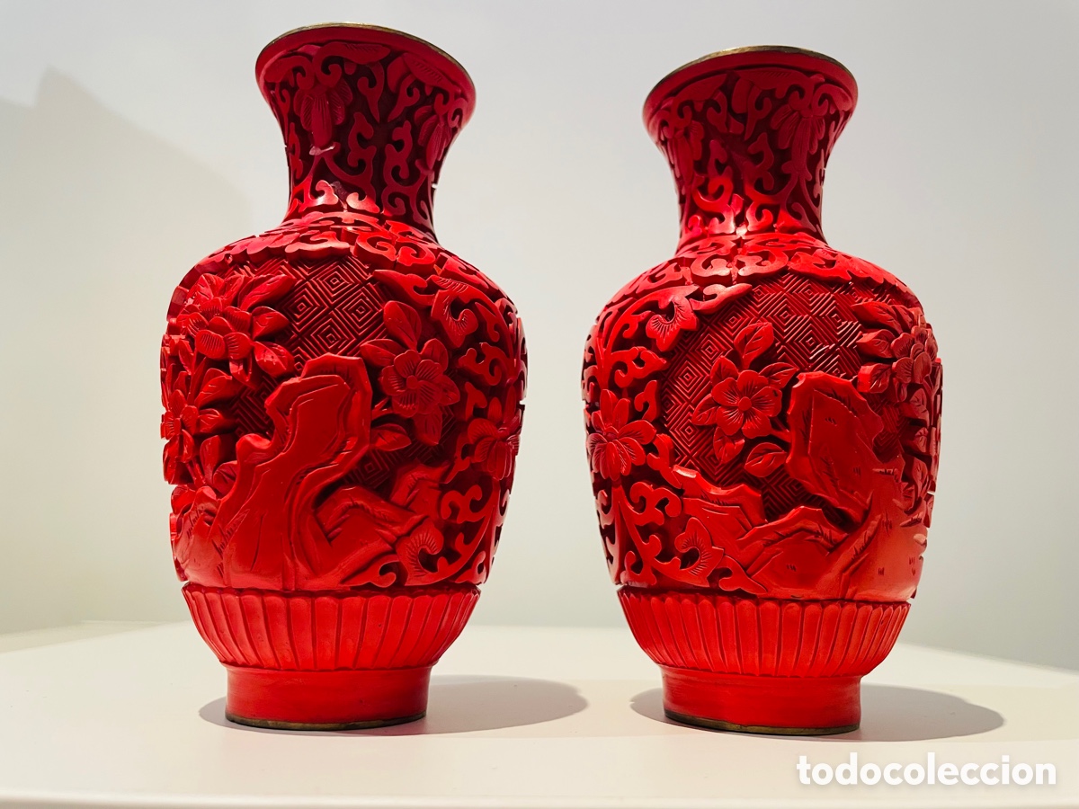 Vintage: Jarrones Laca China - Foto 4