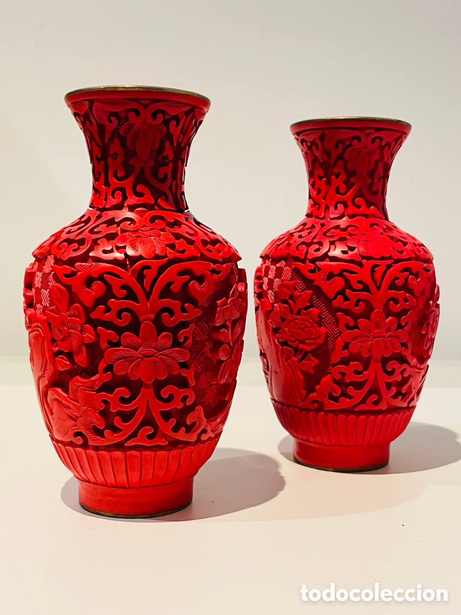 Vintage: Jarrones Laca China - Foto 9
