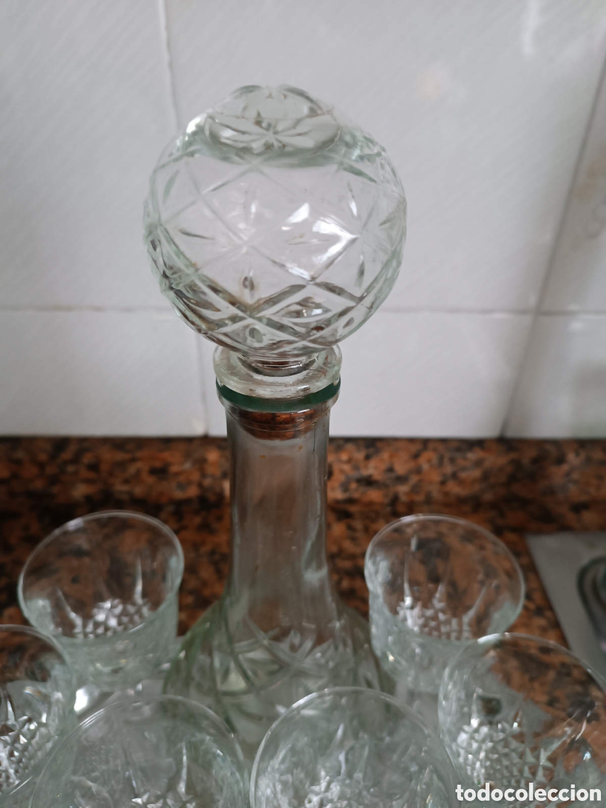 Vintage: Licorera y copas de cristal - Foto 2