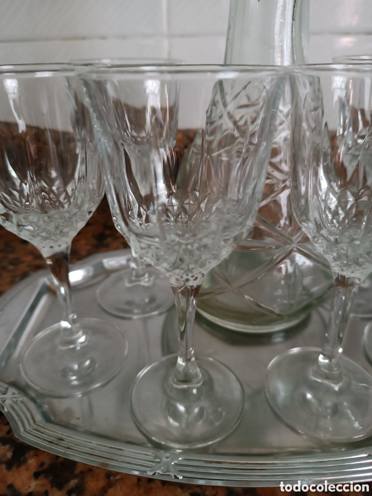 Vintage: Licorera y copas de cristal - Foto 3