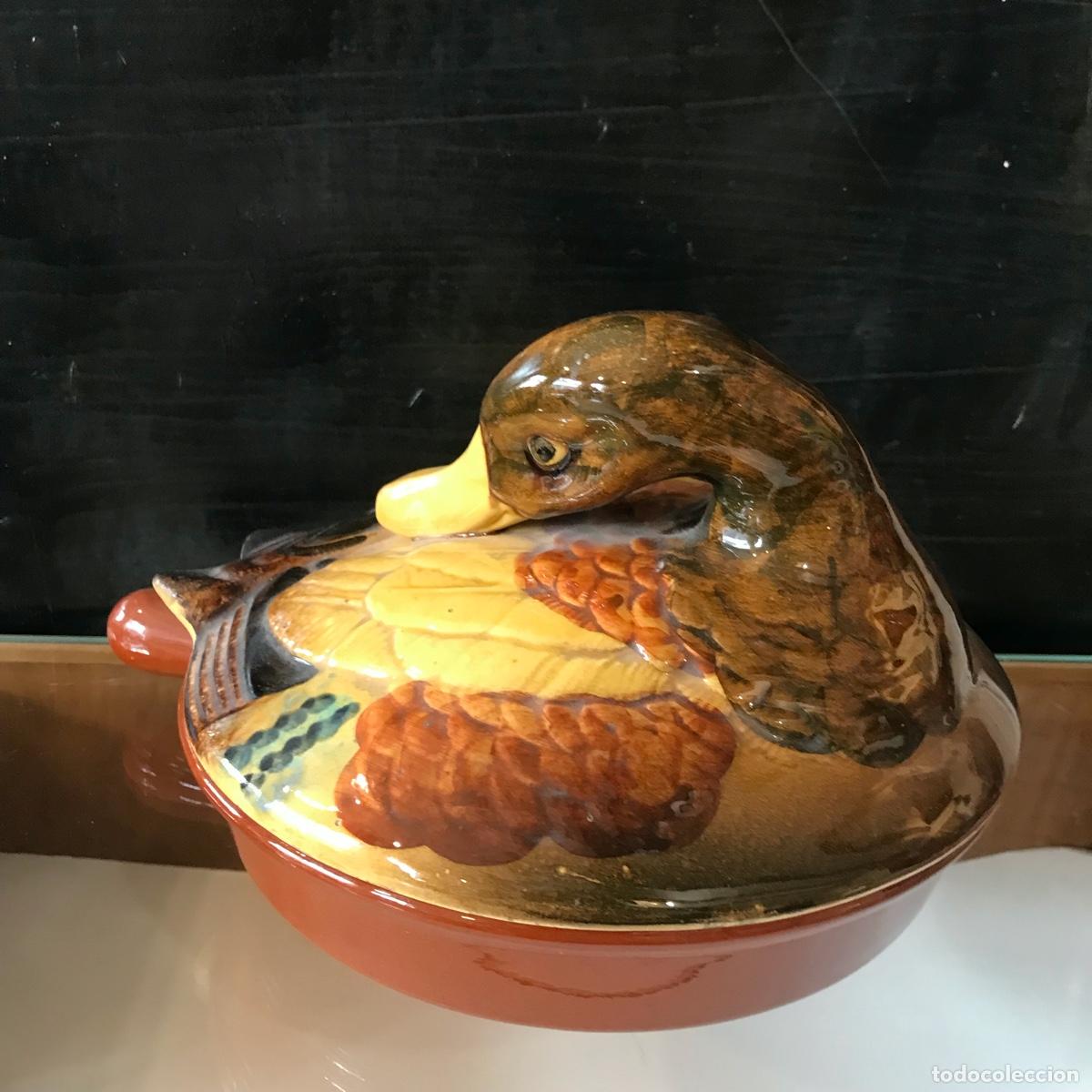Vintage: Plato con tapa en forma de pato
