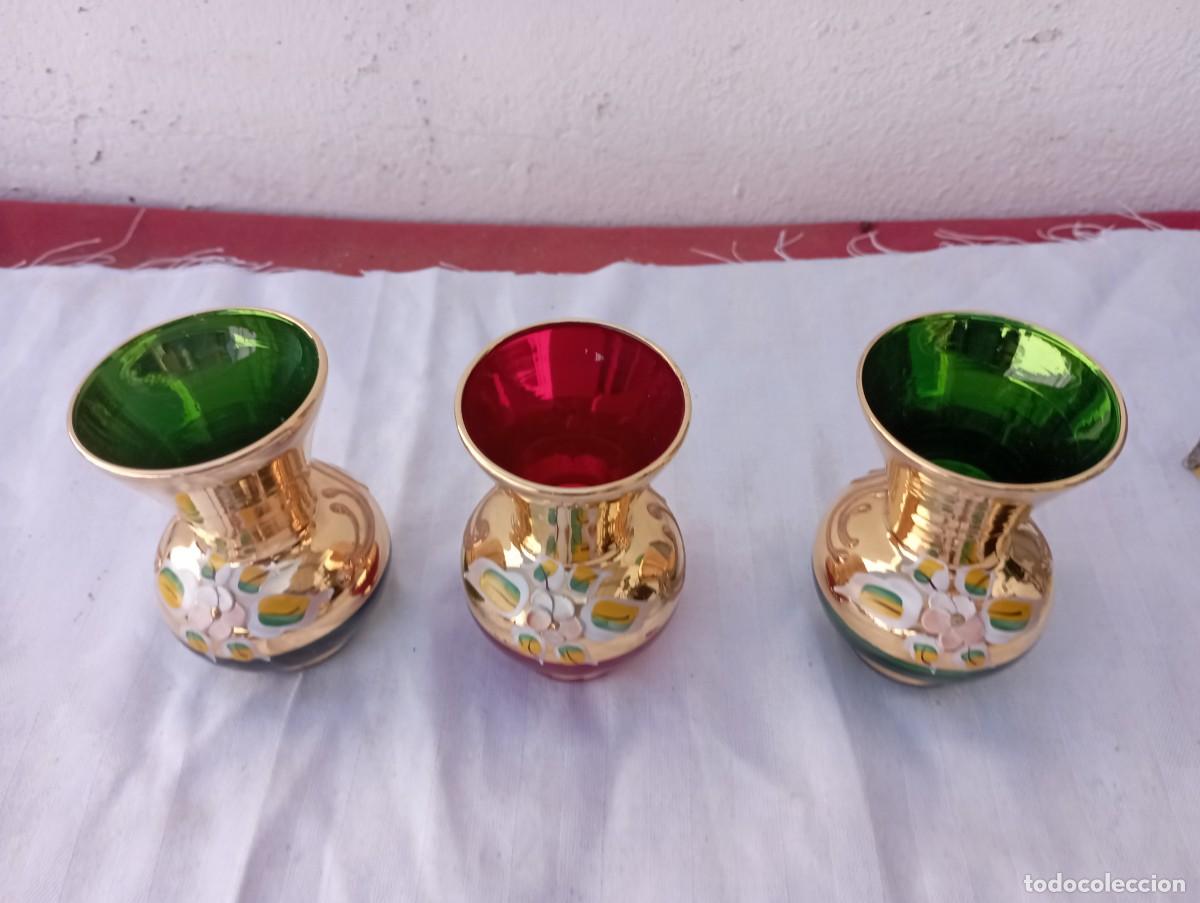 Vintage: 3 peque&ntilde;os jarrones de cristal murno - Foto 5